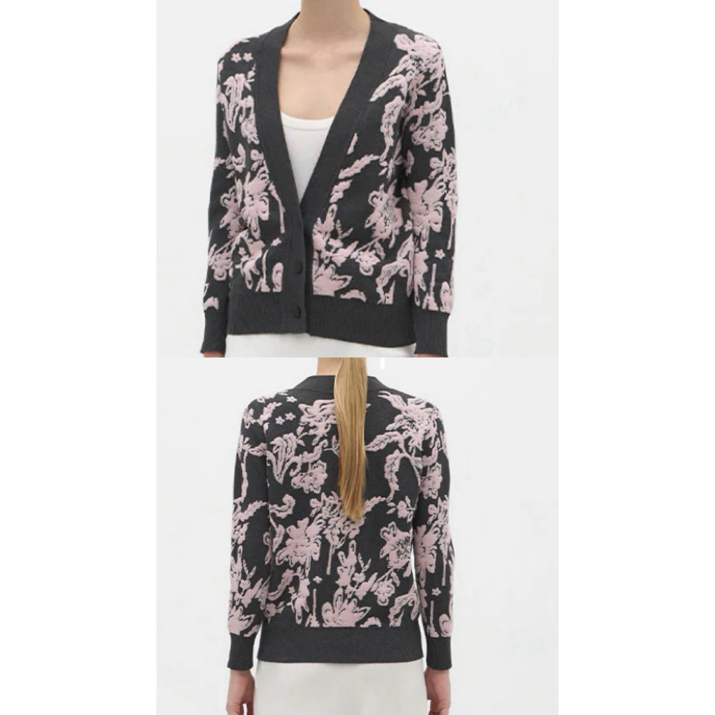 Ready stock Duma Ariel cardigan Grey pink