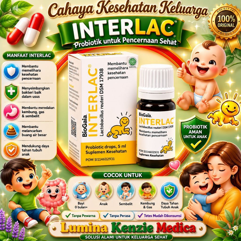 Interlac Drops - Probiotik Untuk Pencernaan Bayi Dari New Born