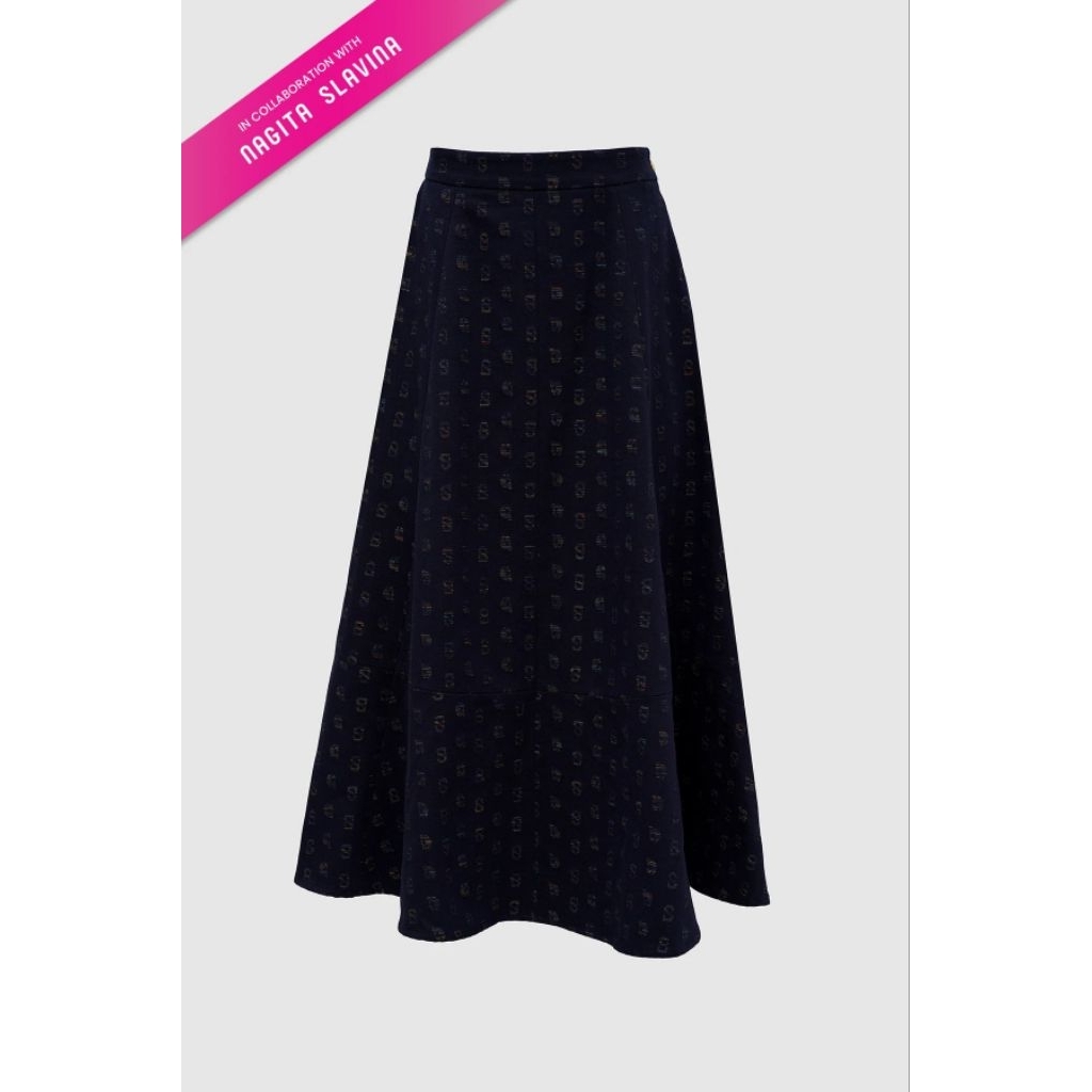 Nagita Denim Skirt Navy Buttonscarves