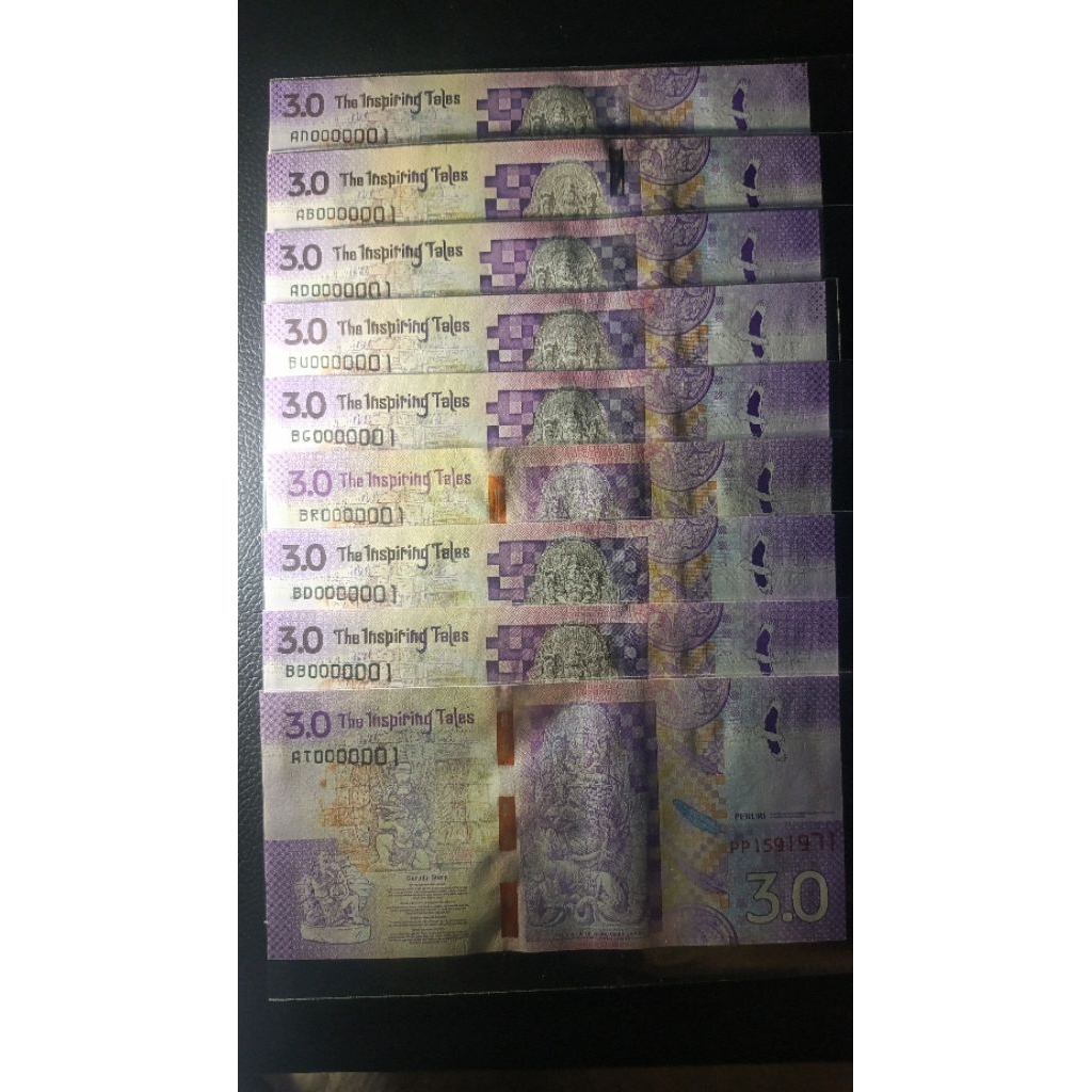 Test Note 3.0 Peruri LOW NUMBER 000001 UNC