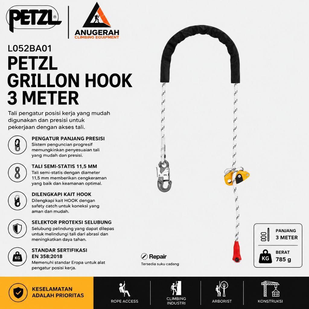 PETZL GRILLON HOOK 3 METER L052BA01