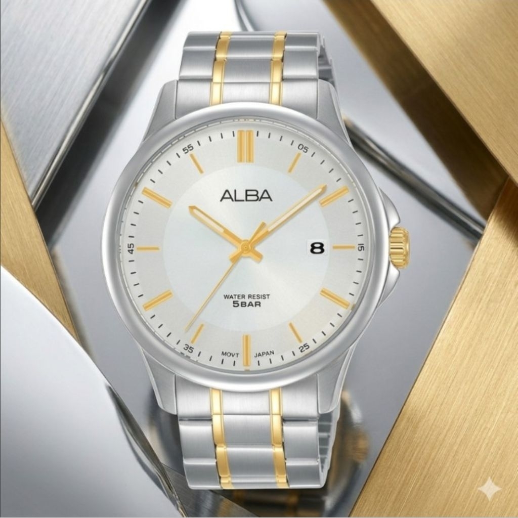 •(New) Alba AS9L35X1 kombinasi gold jam tangan cowok original