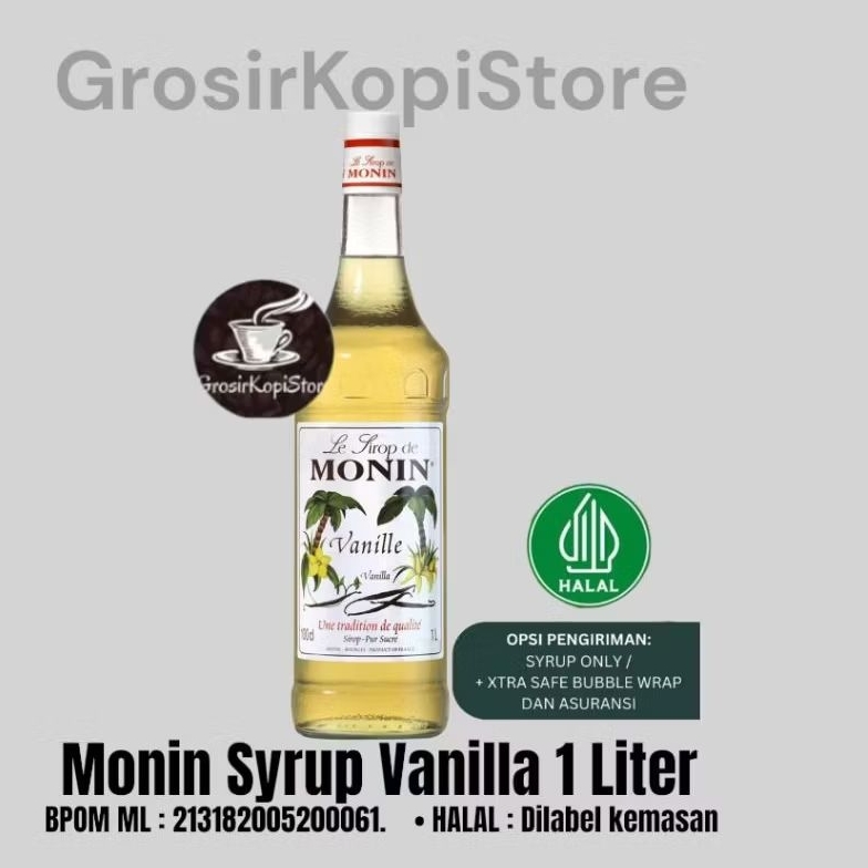 Monin Sirup Vanilla 1Liter - Sirup Monin Vanilla 1000ml
