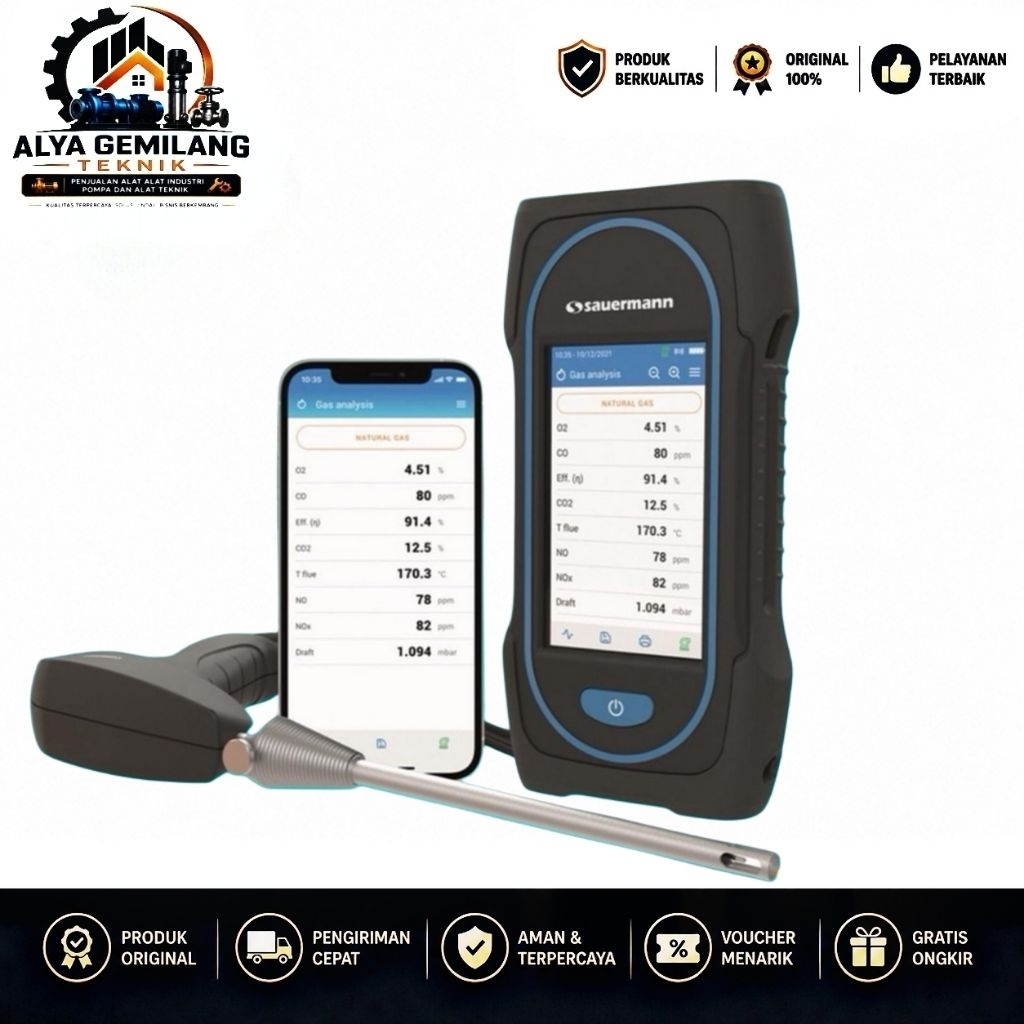 Combustion Gas Analyzer Si-CA 230 KIT 5NSH O2 CO NO SO2 H2S Flue Gas Analyzer

