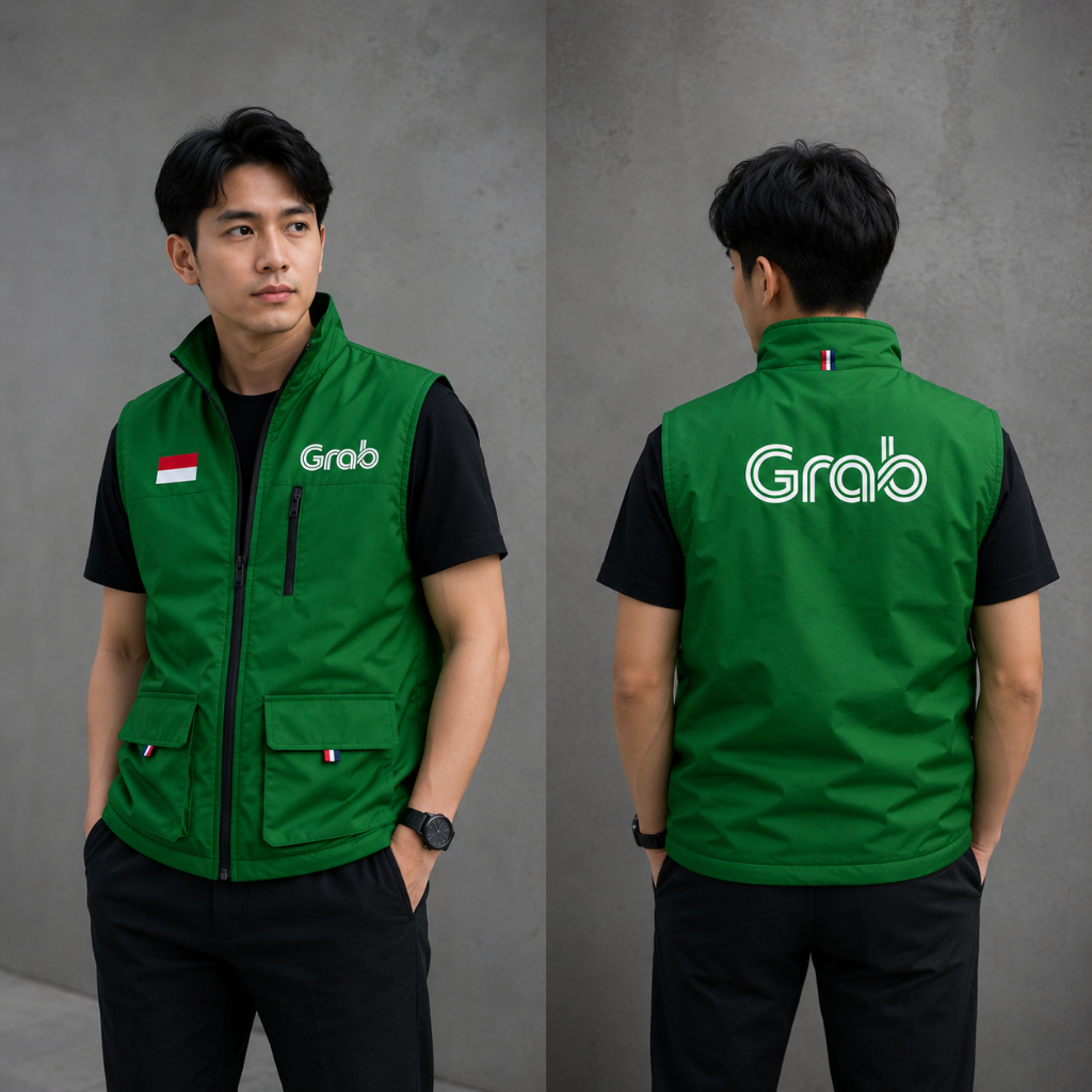 TERMURAH  Rompi Motor Ojol Grab, Rompi Pria Grab Termurah, Rompi Outdoor Grab