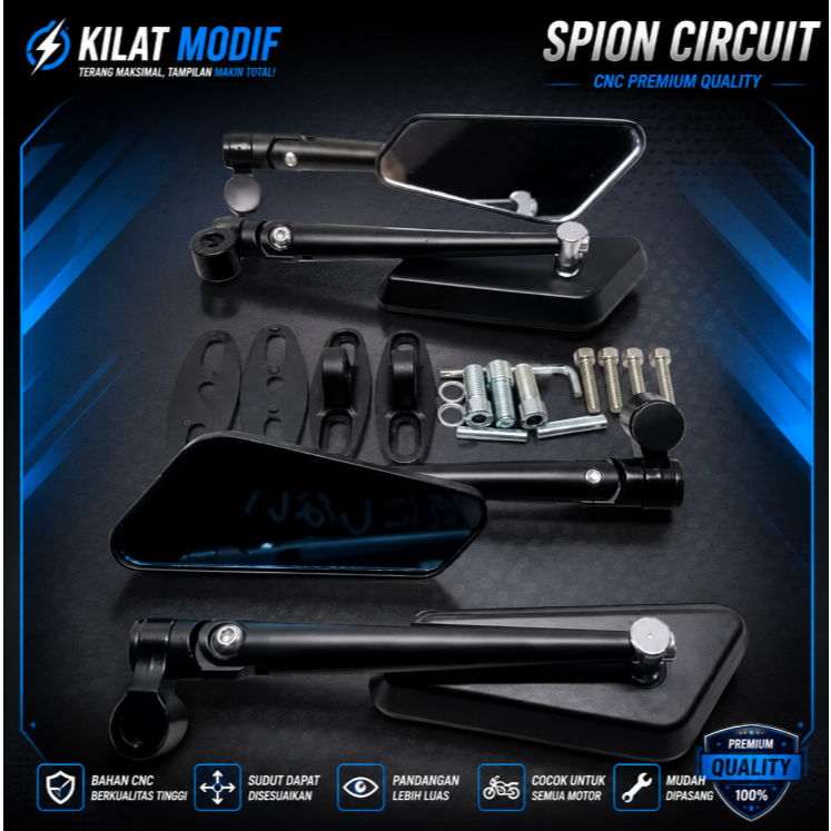 Spion Circuit CNC Universal Kaca Putih dan Biru  NMAX Aerox Lexi XMAX Vario PCX ADV Vixion Spion Var