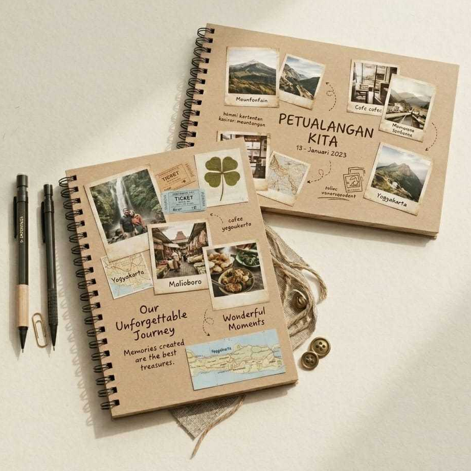 SCRAPBOOK A5 POLOS | scrapbook album polos | Scrapbook Aesthetic | Album vintage Scrapbook Landscape