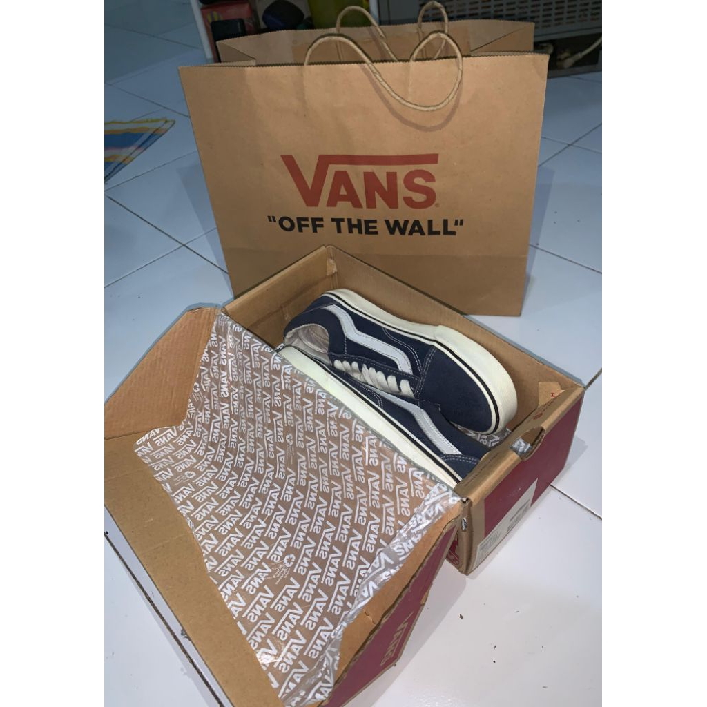 sepatu vans old skool denim blue