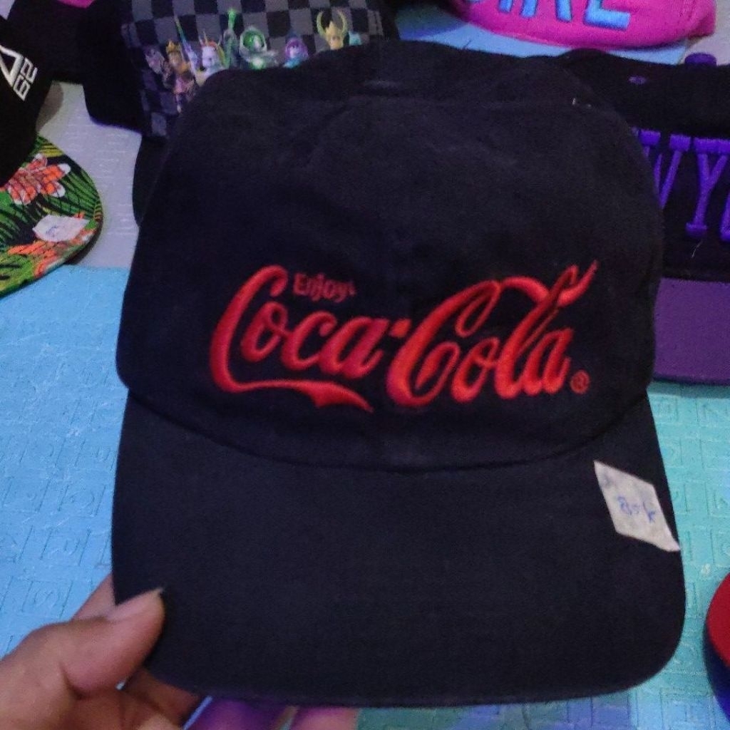 topi Coca cola dewasa second bahan katun halus  setelan velcro