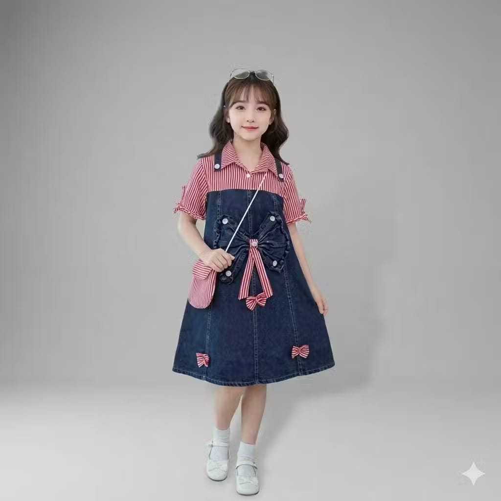 Midi Dreas Brukat Dres Anak Umur 9-12 Tahun Dresbrokat Baju Natall Kids Dres Natal Remaja Sress Cant