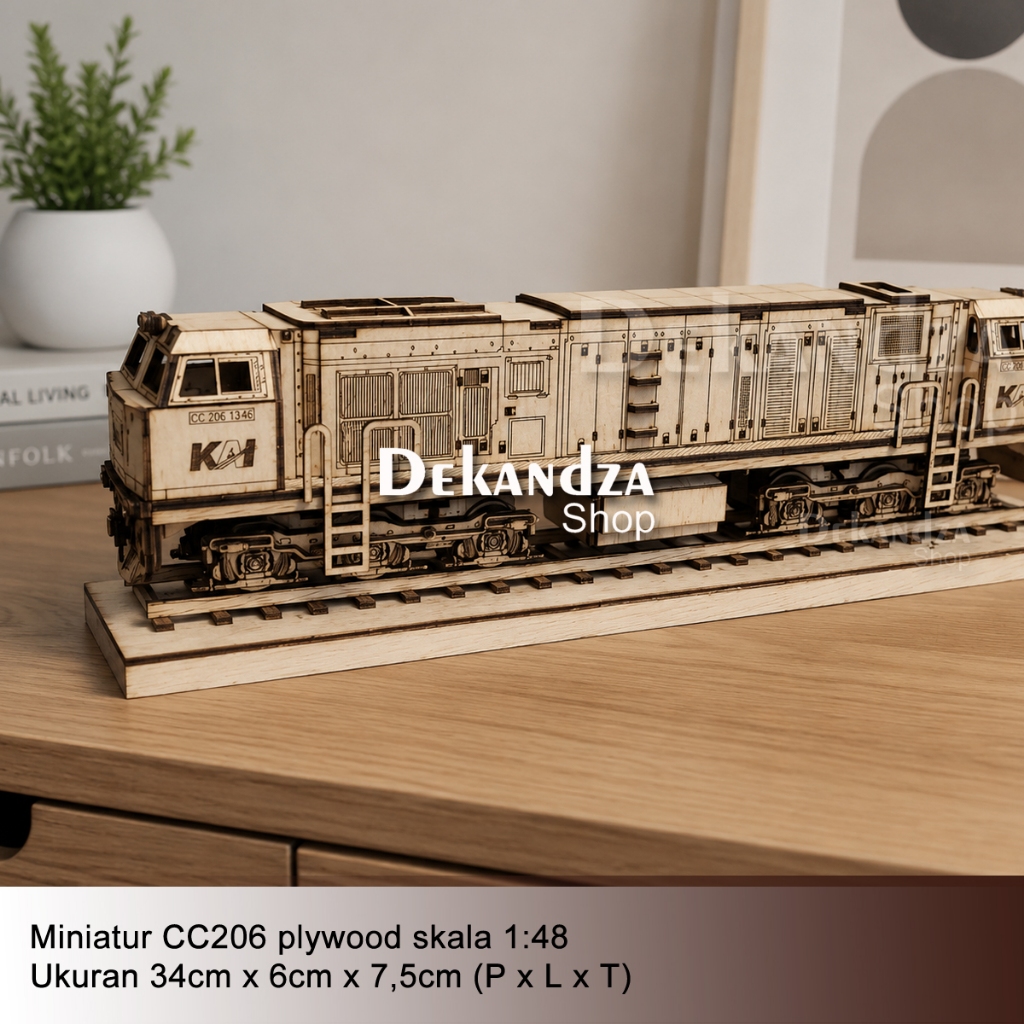 Miniatur Kereta Api CC206 skala 1:48 (plywood)