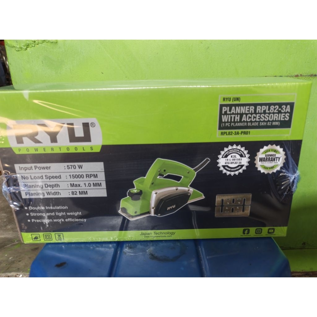 PLANER RYU RPL 82-3A / MESIN SERUT KETAM RYU bonus mata planer