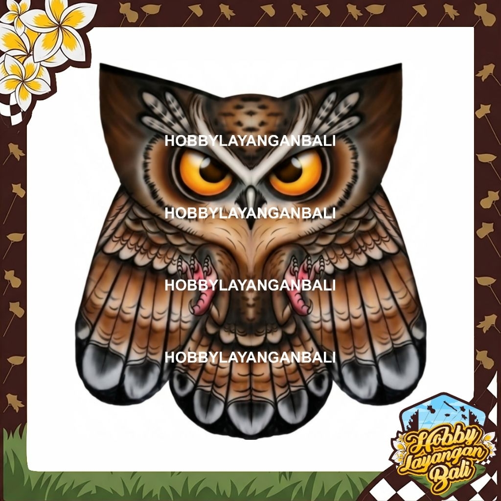 Kain Layangan Print Celepuk Airbrush ukuran 80cm - 2m