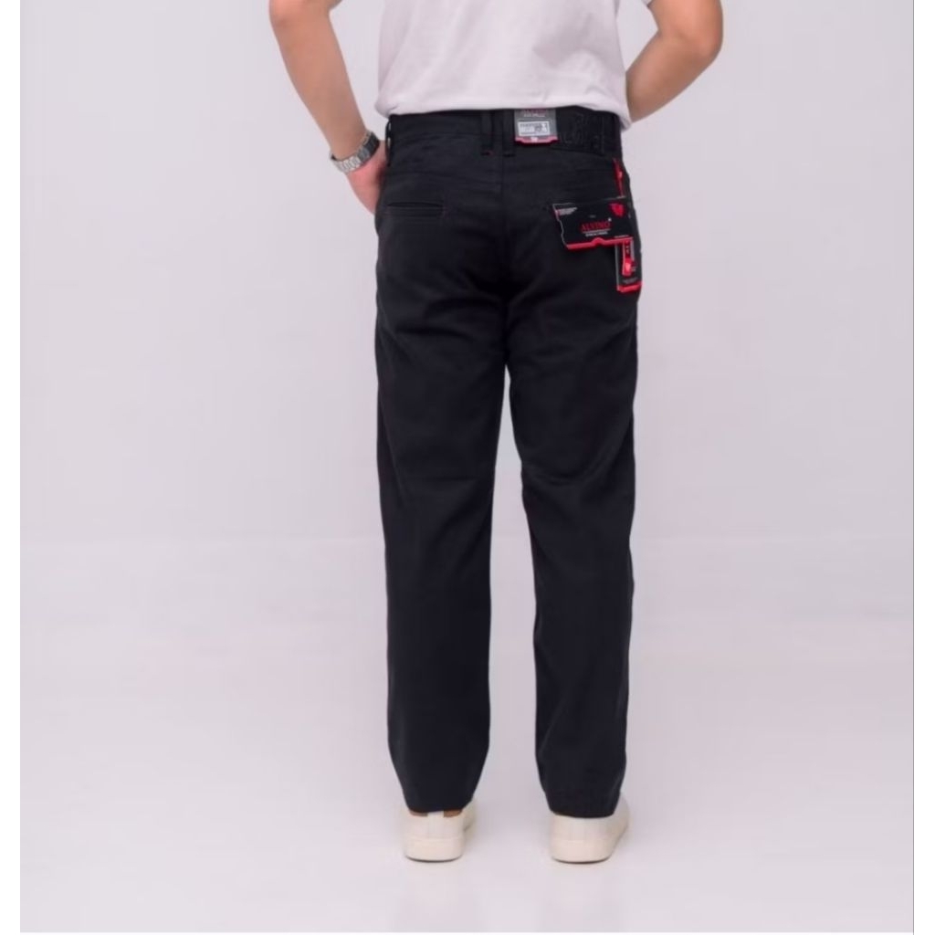 ALVINO-CELANA PANJANG KANVAS PRIA ALVINO ORIGINAL (HITAM)