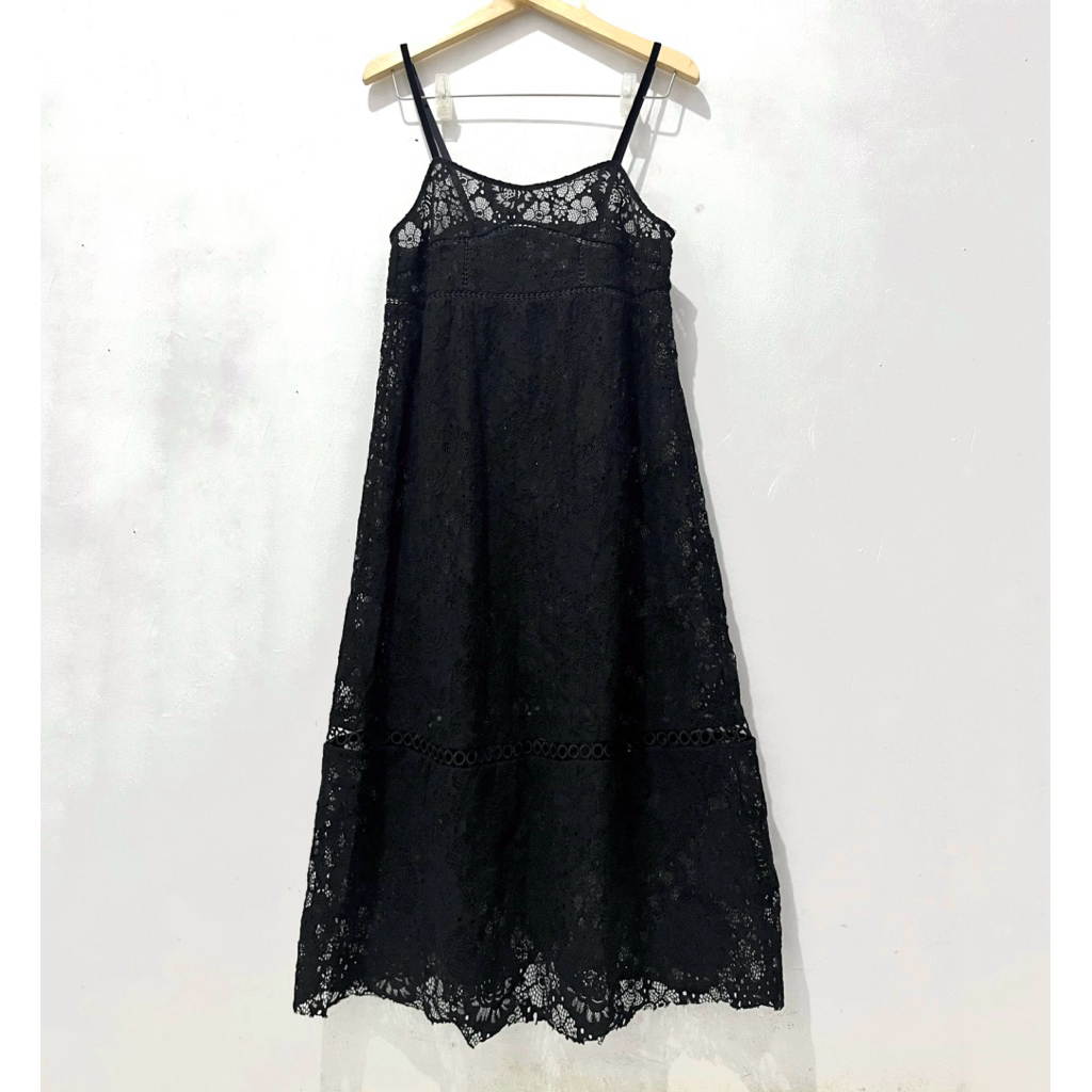 Overall Prada Brukat Renda Black Gothic Vintage Retro Preloved