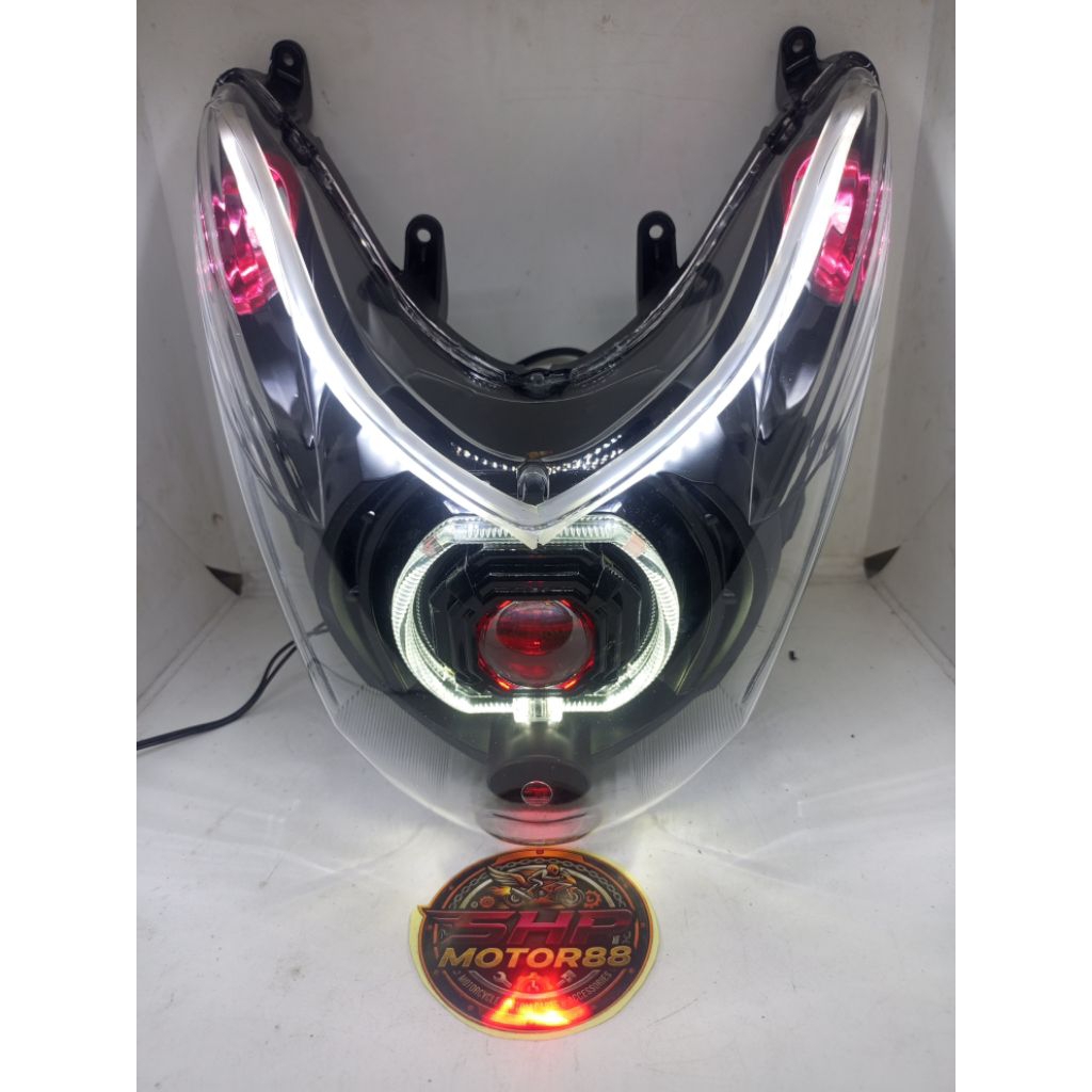 REFLEKTOR LAMPU DEPAN MIO SOUL KARBU PLUS BILED MATRIX DAN ALIS RELAY SET
