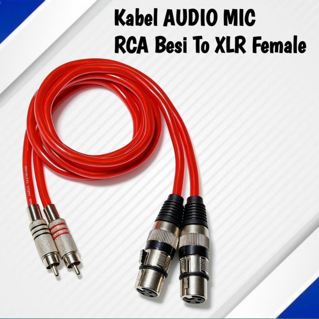 Kabel Mic Jek RCA To Jek XLR Canon Female Panjang 1 Meter Per Set(Sepasang)