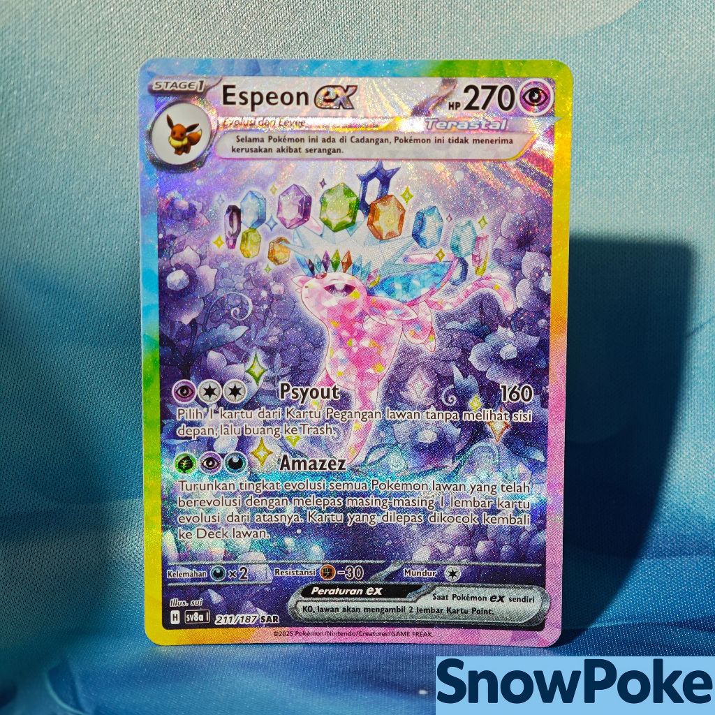 Kartu Pokemon TCG Indonesia Espeon ex SAR Festival Terastal