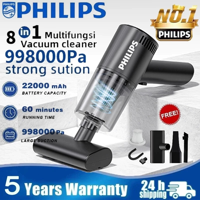 PHILIPS Vacuum Cleaner 998000Pa 5 in 1 Nirkabel Penyedot Debu Genggam Daya Hisap Kuat Portable untuk