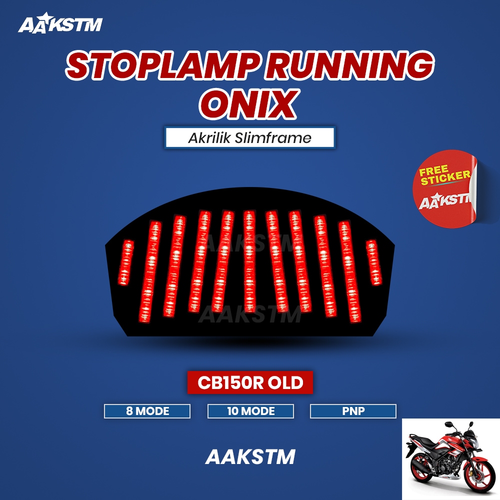 Stoplamp Running Onix Cb 150 R Old Lampu Rem LED 8 & 10 Mode Variasi Motor Aa Kastem