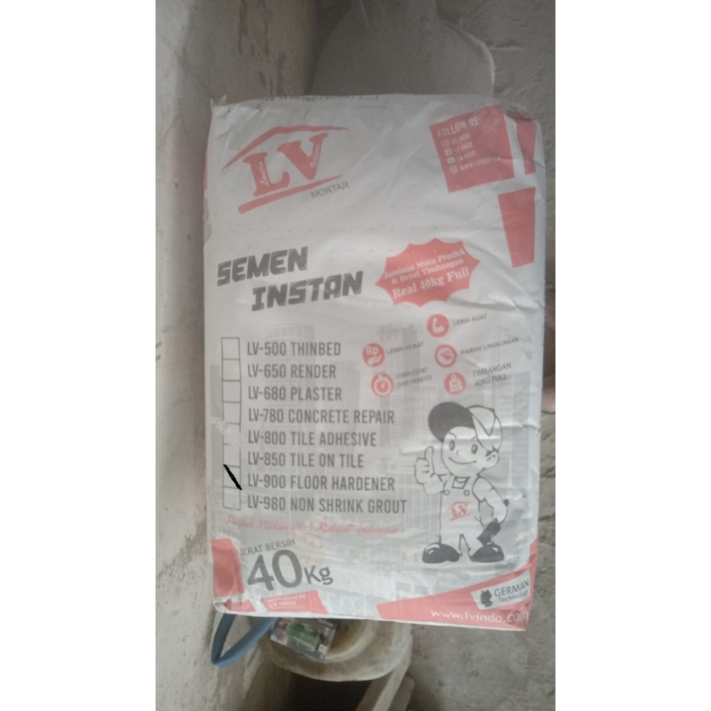SEMEN INSTAN PENGERAS LANTAI LV-900 MORTAR FLOOR HARDENER PENGERAS LANTAI @40KG (SEMEN INSTANT)