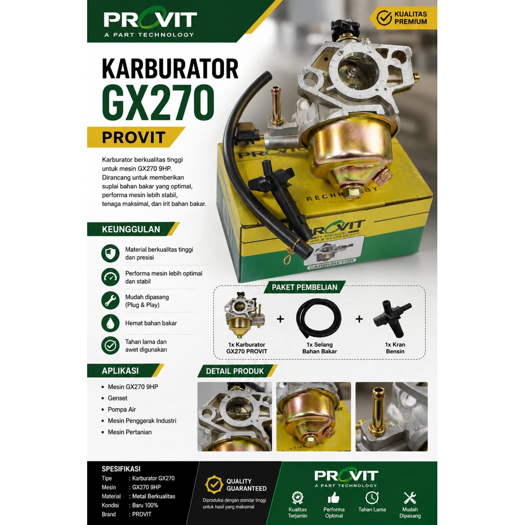 GX270-KARBURATOR KOMPLIT ENGINE