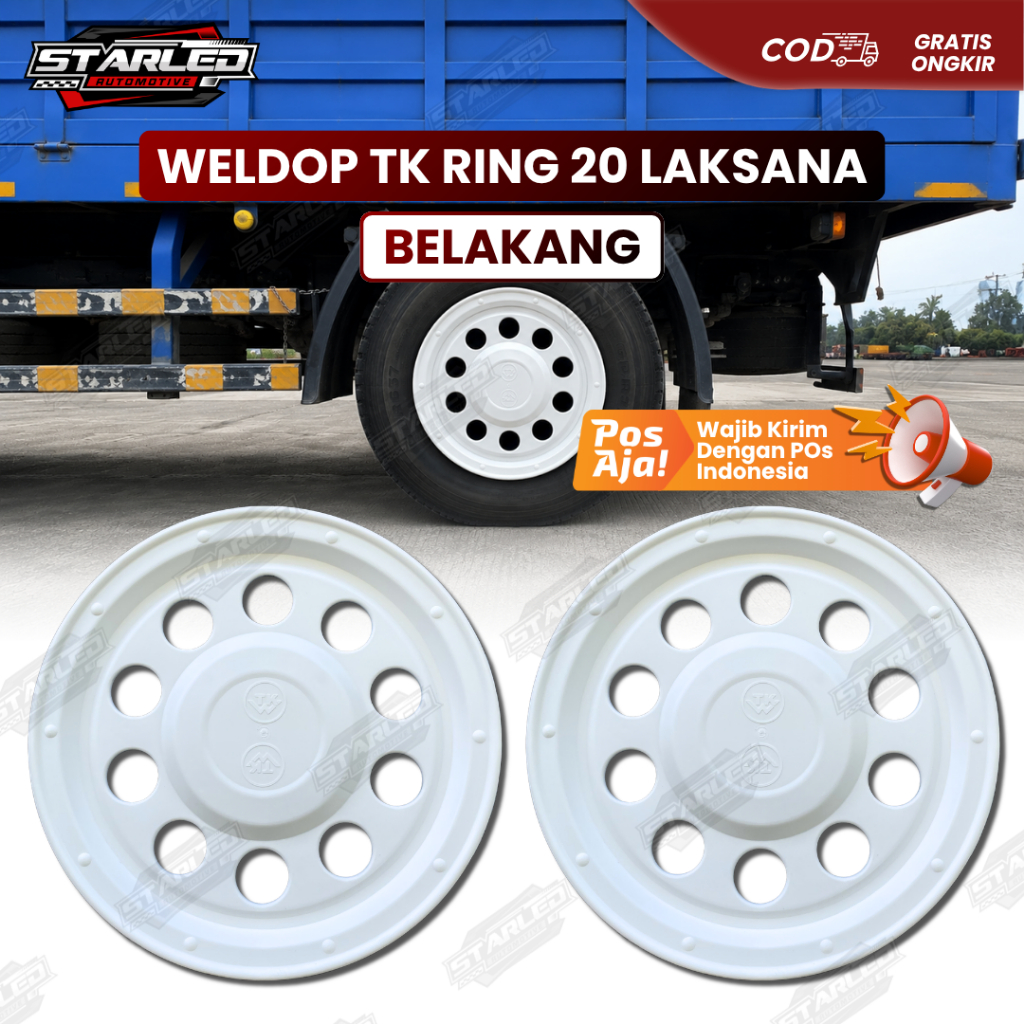 Weldop TK Ring 20 Laksana Belakang Tutup Velg Truk Universal Plastik ABS Wheeldop R20 Laksana