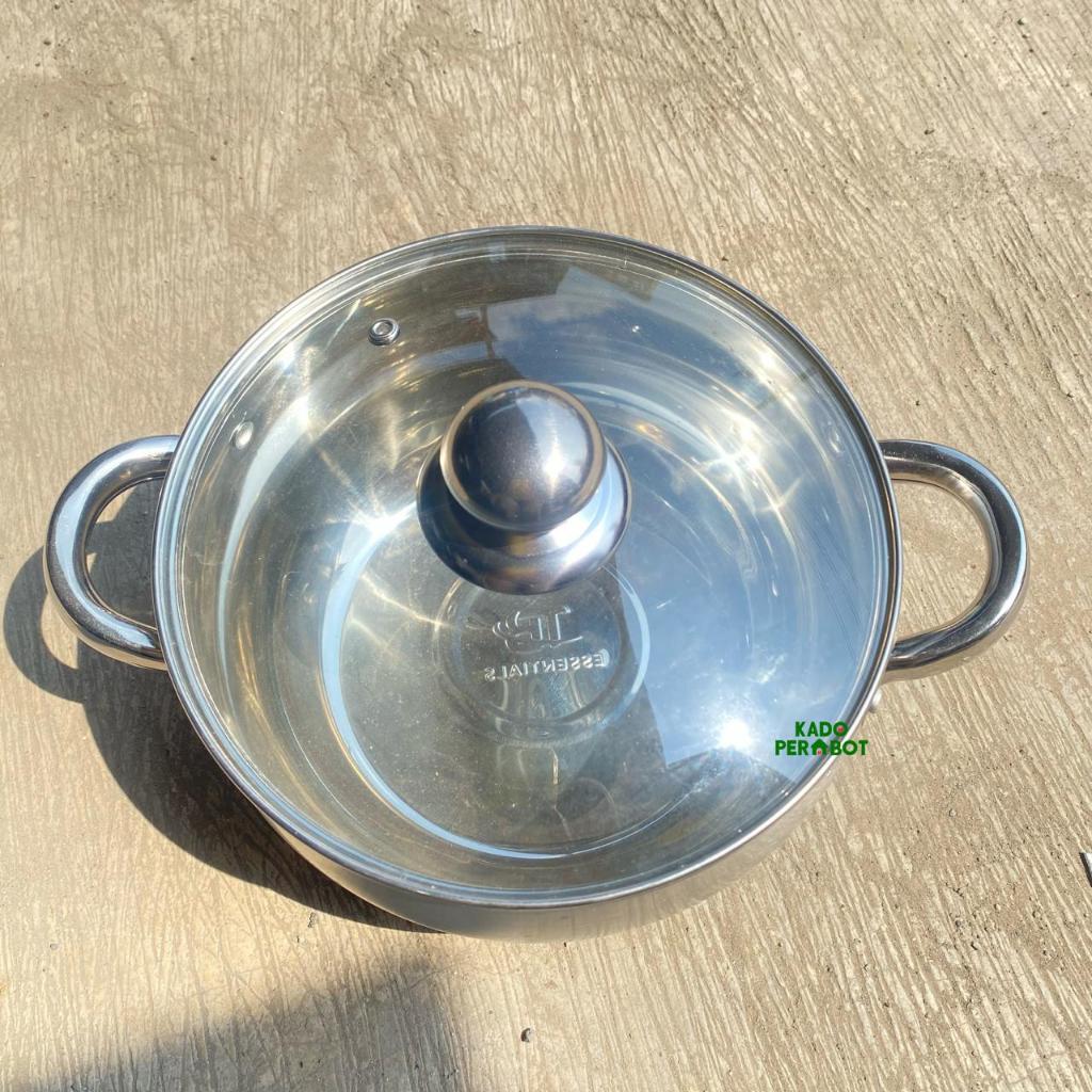 Panci Calypso Stainless Tutup Kaca - Panci Labu - Panci Soup - Panci Sup - Panci Sop
