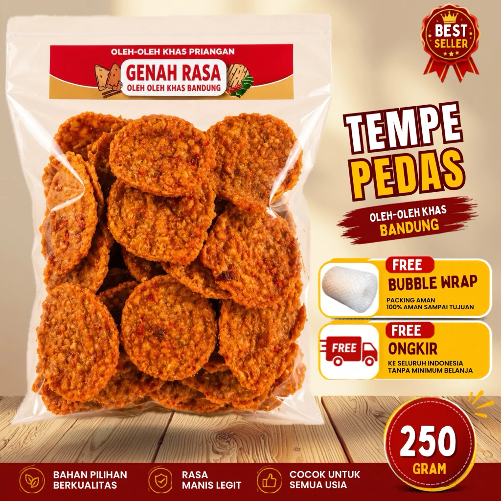 Keripik Tempe Pedas 250 g