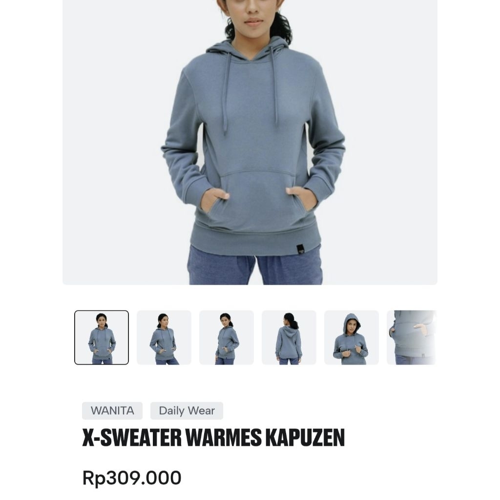 Eiger X Sweater Warmes Kapuzen sz XL warna light blue