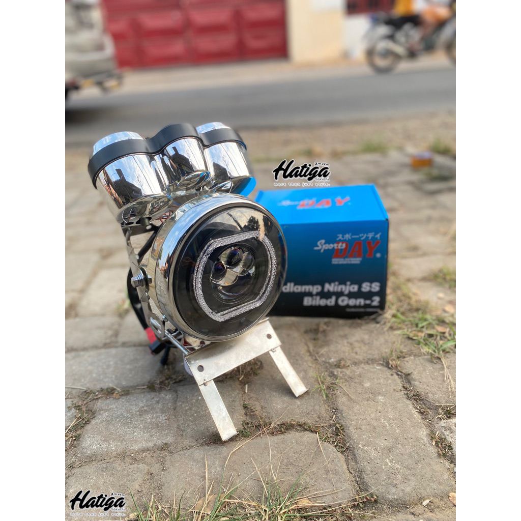 LAMPU NINJA SS SET PAKE BILED DAY GEN 2 LAMPU NINJA SET SPIDO + BREKET PNP ASLI BILED DAY