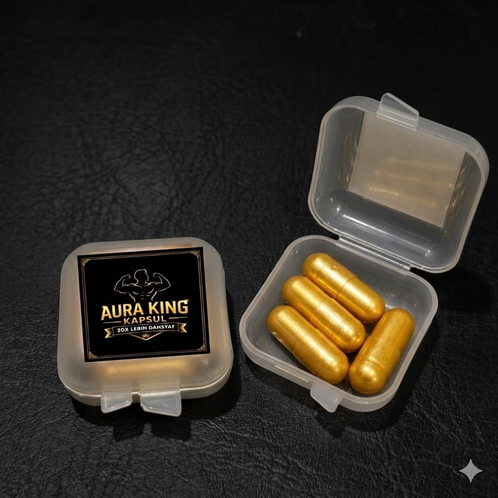 Kapsul Madu bubuk Aura KING suplemen kuat dan tahan lama isi 4 per 1 box 100% original