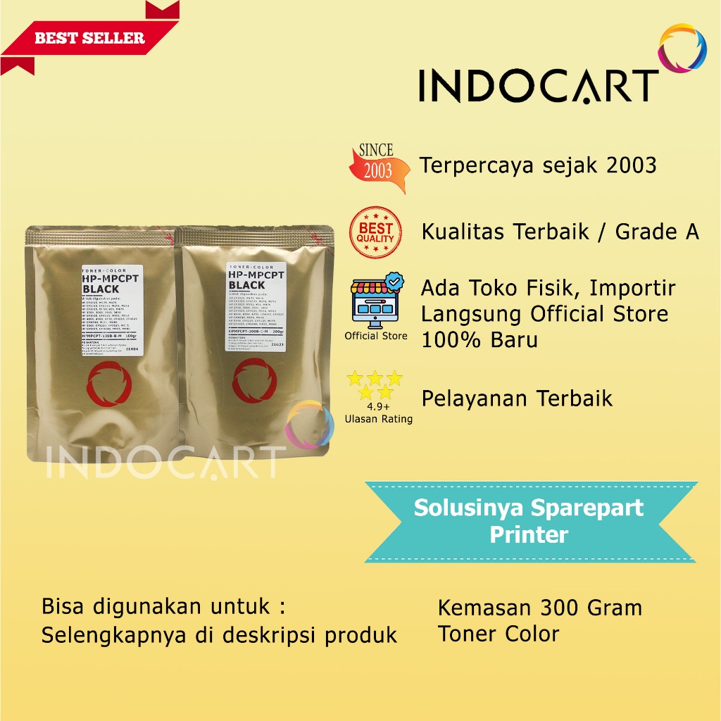 Serbuk Toner Warna MPCPT 124A 125A 126A 128A-HP 1600 2600 CP1215 CP1025 CP1525 CM1015 (300gr-1kg)
