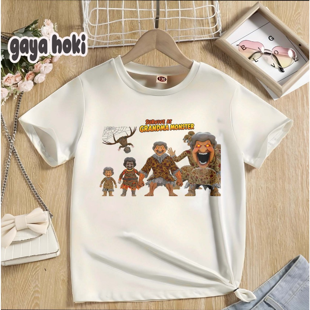 Baju Kaos Anak Gambar Roblox Evolution Survive At Grandma Monster Bahan Premium  Unisex Cotton