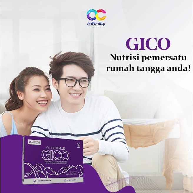 GICO Blackcurrant Powder Drink Kemasan Box