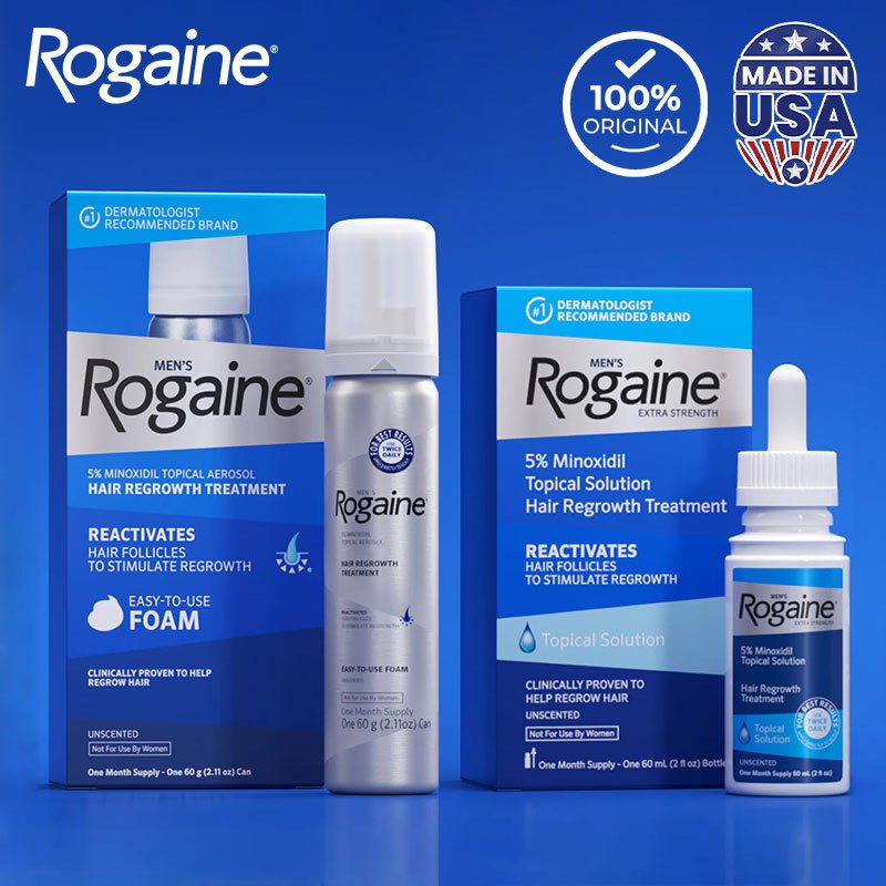 ROGAINE 5% Minoxidil Topical Foam 60ml / Men's ROGAINE 5% Minoxidil Solution Hair Regrowth Treatment