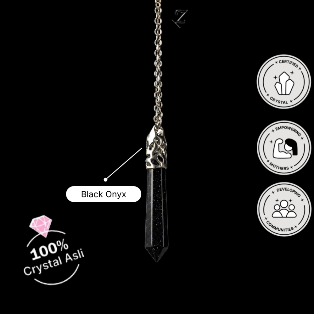 Men Collection - Pendulum Necklace - Black Onyx