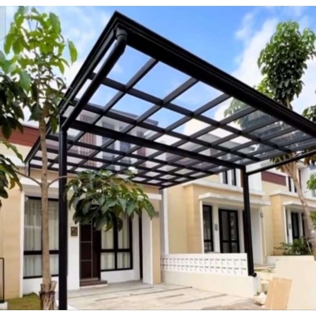 canopy besi hollow galvanis atap solarflat 1.2mm