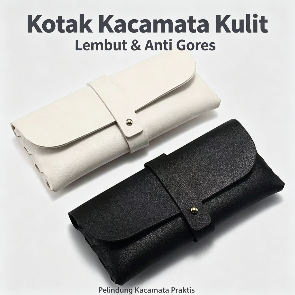 Tas Lunak Portabel untuk Kacamata, Kacamata Hitam, atau Optik, Desain Anti Jatuh yang Praktis