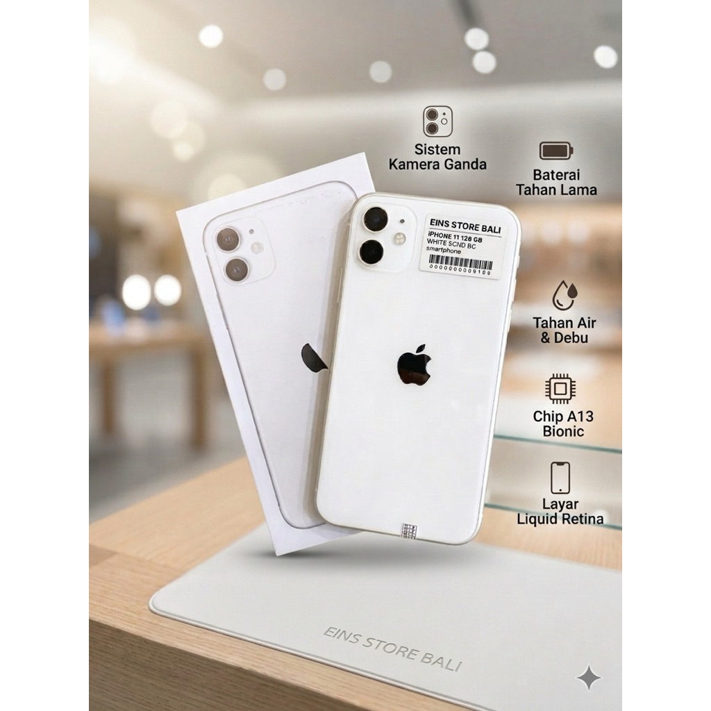 SECOND BEACUKAI PERMANENT IPHONE 11 128GB White, Black