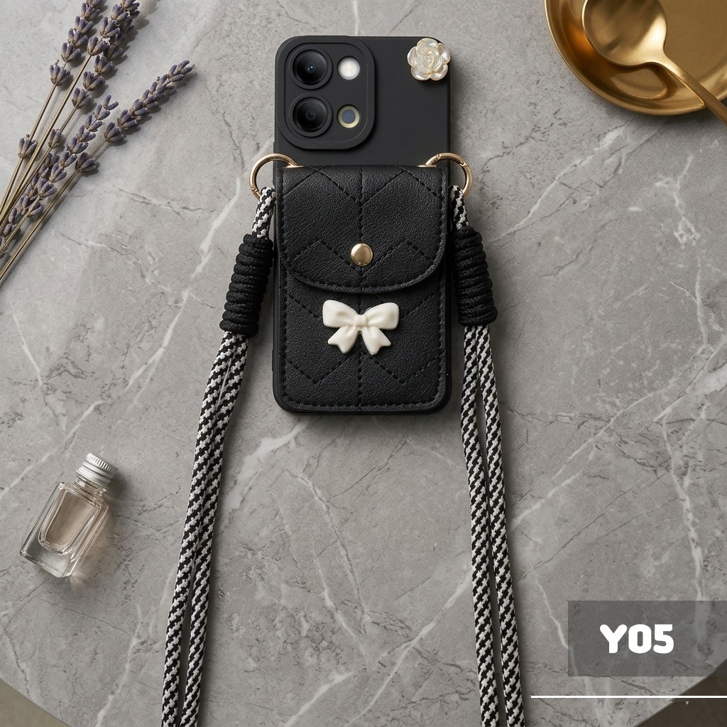 [Bonibag] Case Dompet Tali Vivo Y05 | Case Vivo Y05 | Kesing Vivo Y05 | Pelindung Hp | Softcase Vivo