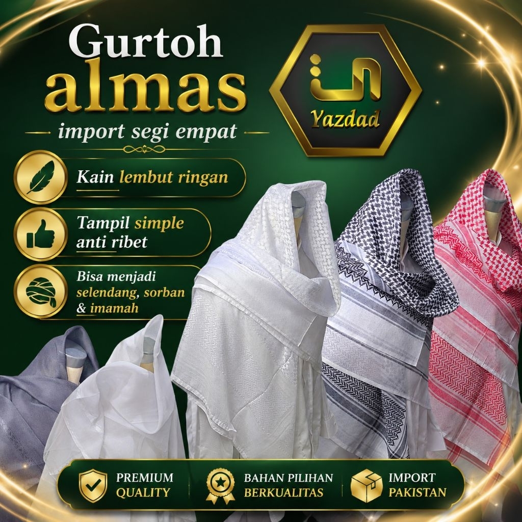 selendang polos imamah timbul style palestine dobby classic dobby almas import