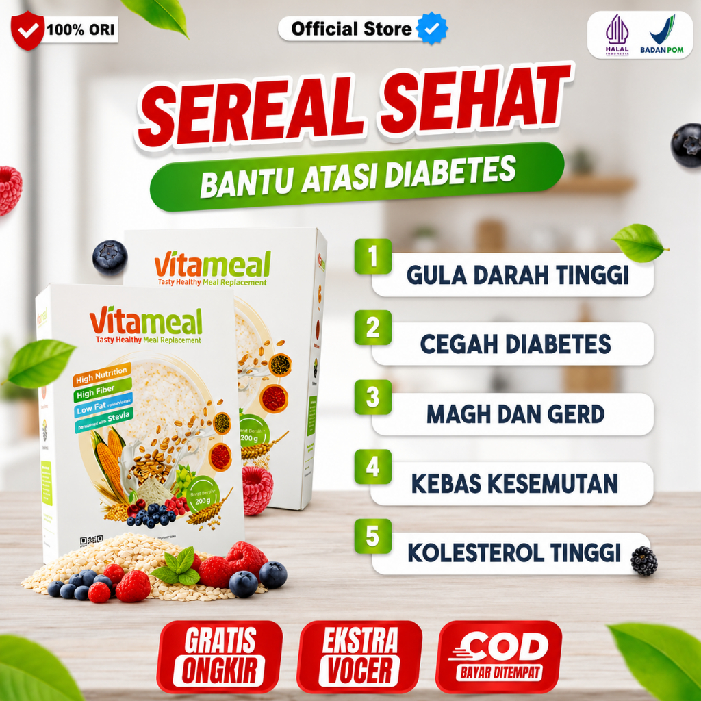 Vitameal Sereal Diet Sehat Ampuh Menurunkan Gula Darah Tinggi Menjaga Kadar Gula Stabil Mencegah Dia