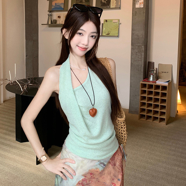 [Luna Style Id] Rompi selempang bergaya retro, motif tie-dye, rok setengah badan berpinggang tinggi