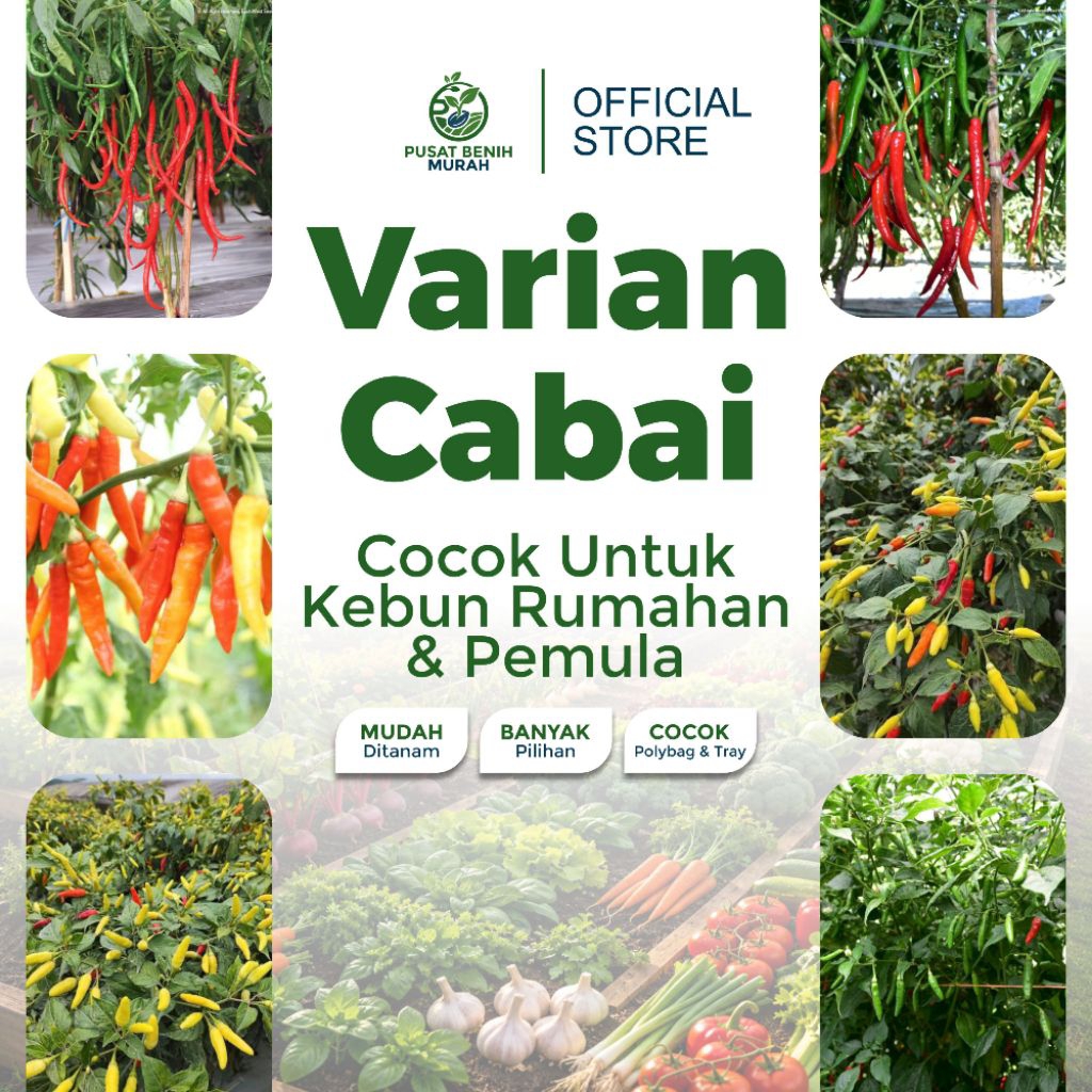 PAKET CABAI - 7 Macam Benih Bibit Biji Cabai Mudah Tumbuh Cabai merah besar keriting rawit hijau kal