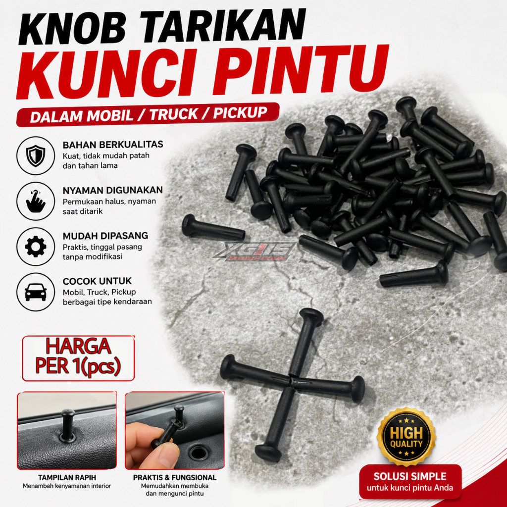 Kancing Knob Knop Tarikan Kunci Pintu Dalam Mobil Kijang Super Zebra Carry L300 Mitsubishi Ragasa PS