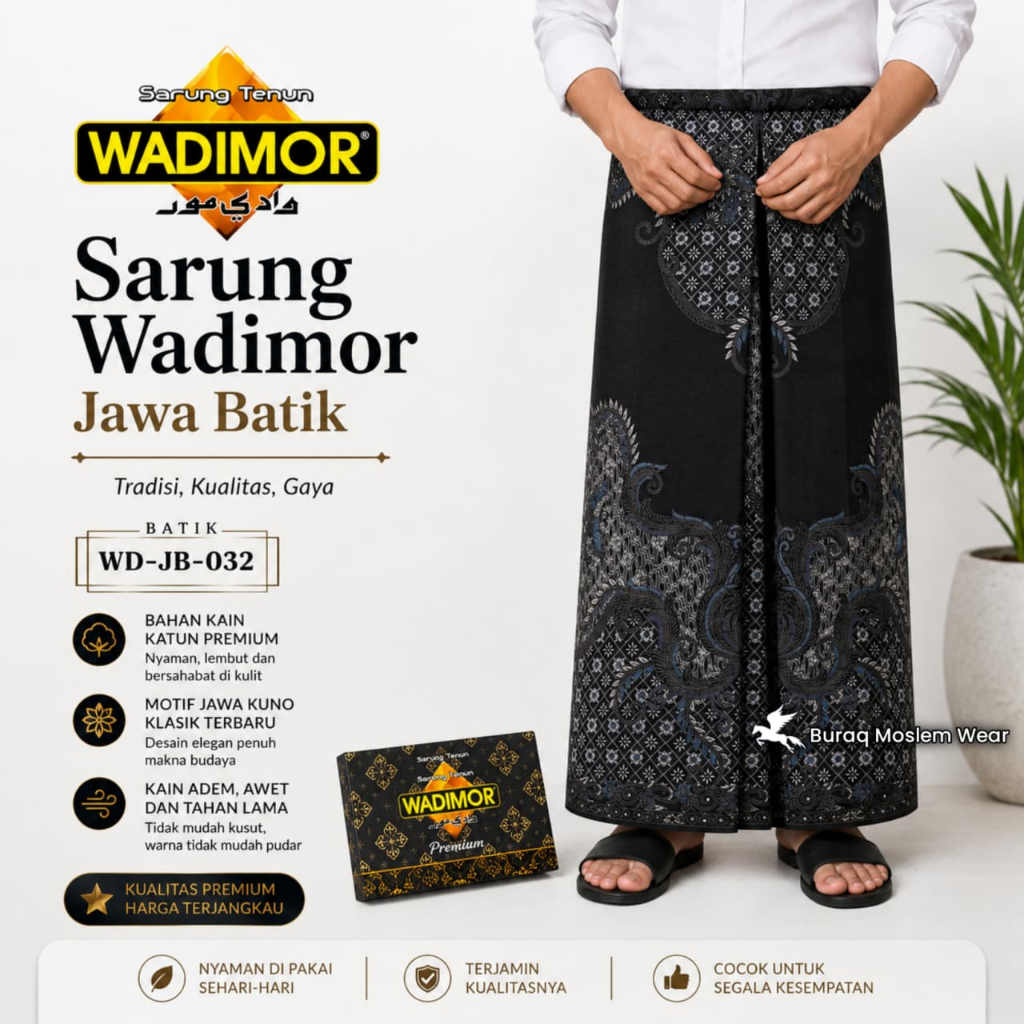 Sarung Wadimor Jawa Batik Original Motif Klasik & Modern Bahan Katun Lembut sarung Pria Muslim Dewas