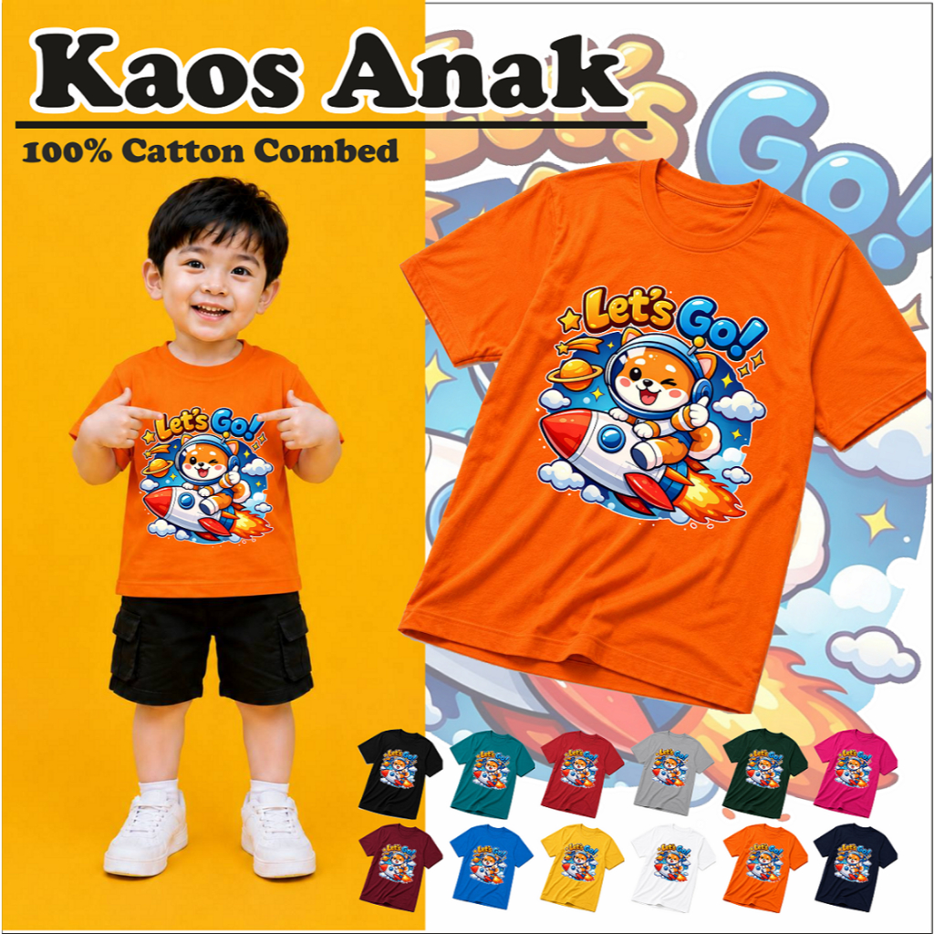 Astro Cat Kaos Anak Distro Catton Pendek / Baju Anak Distro / Atasan Anak Laki Laki / Astro Cat