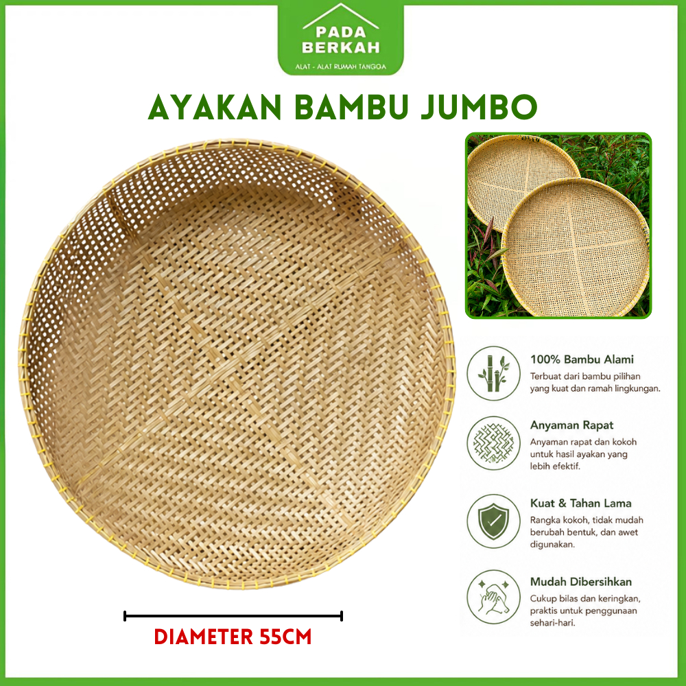 Ayakan Bambu Besar Awi Saringan Ayakan Bambu Jumbo 55cm BISA GOSEND
