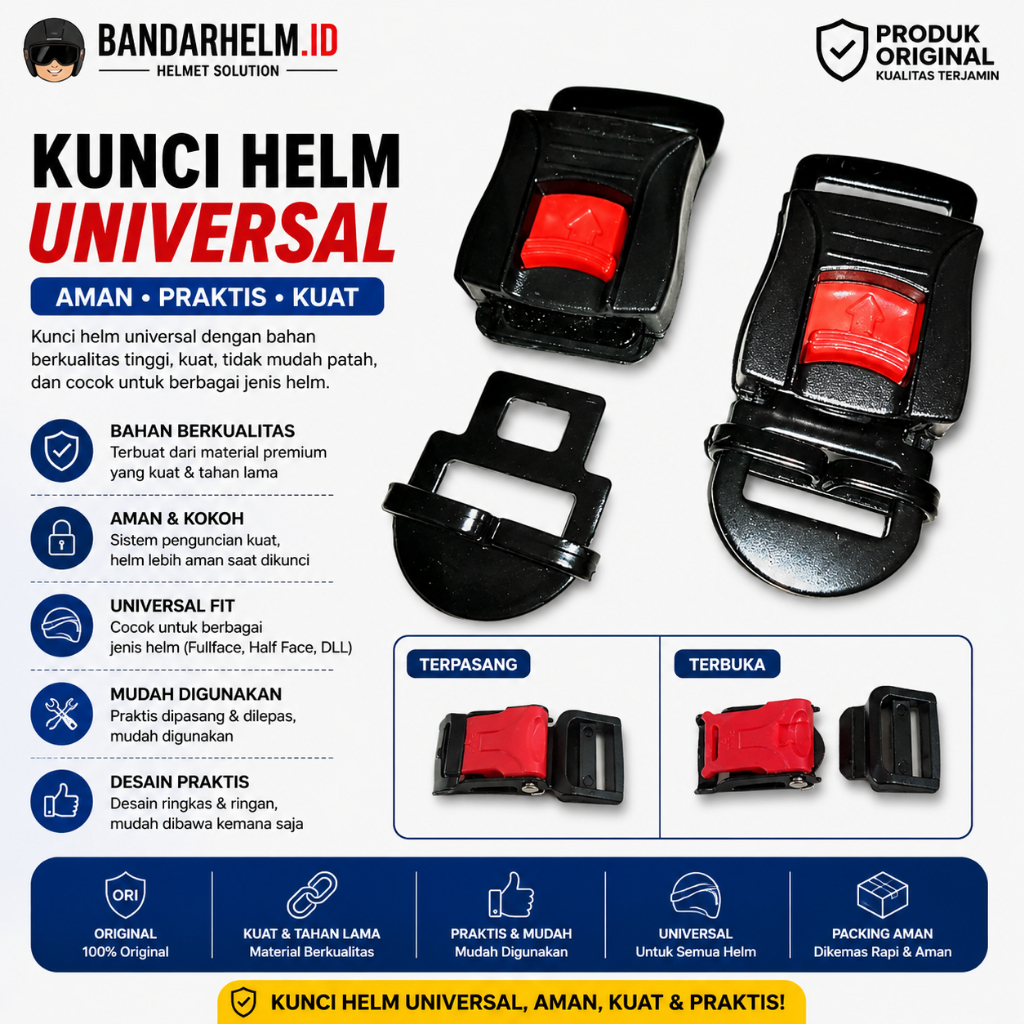Kunci Helm Universal / Pengaman Helm (Kunci Saja)